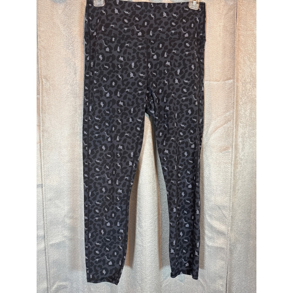 Skechers Leopard Print Active Leggings‎ Womens Size Medium Black Gray